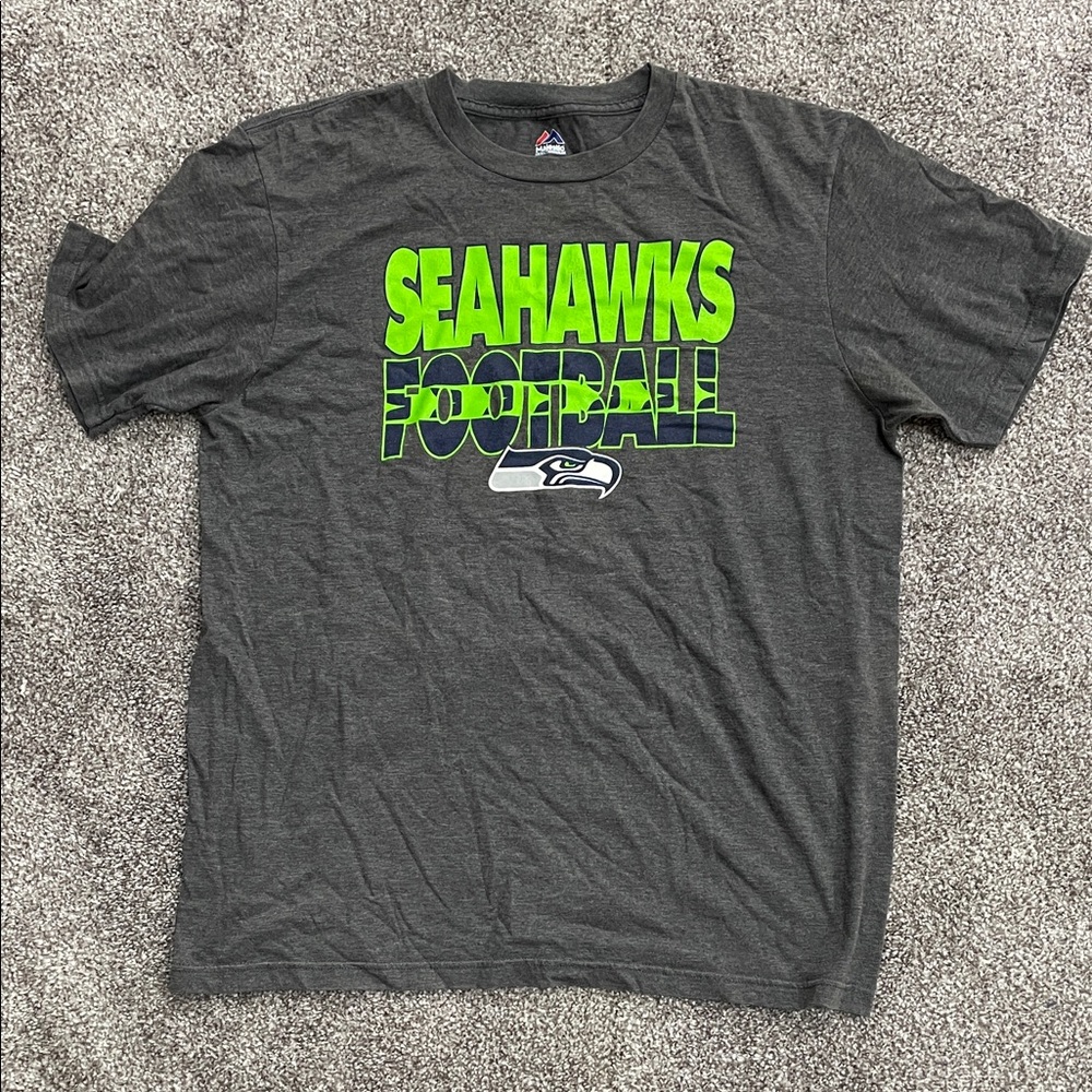 Majestic Charcoal Seahawks Football Tee